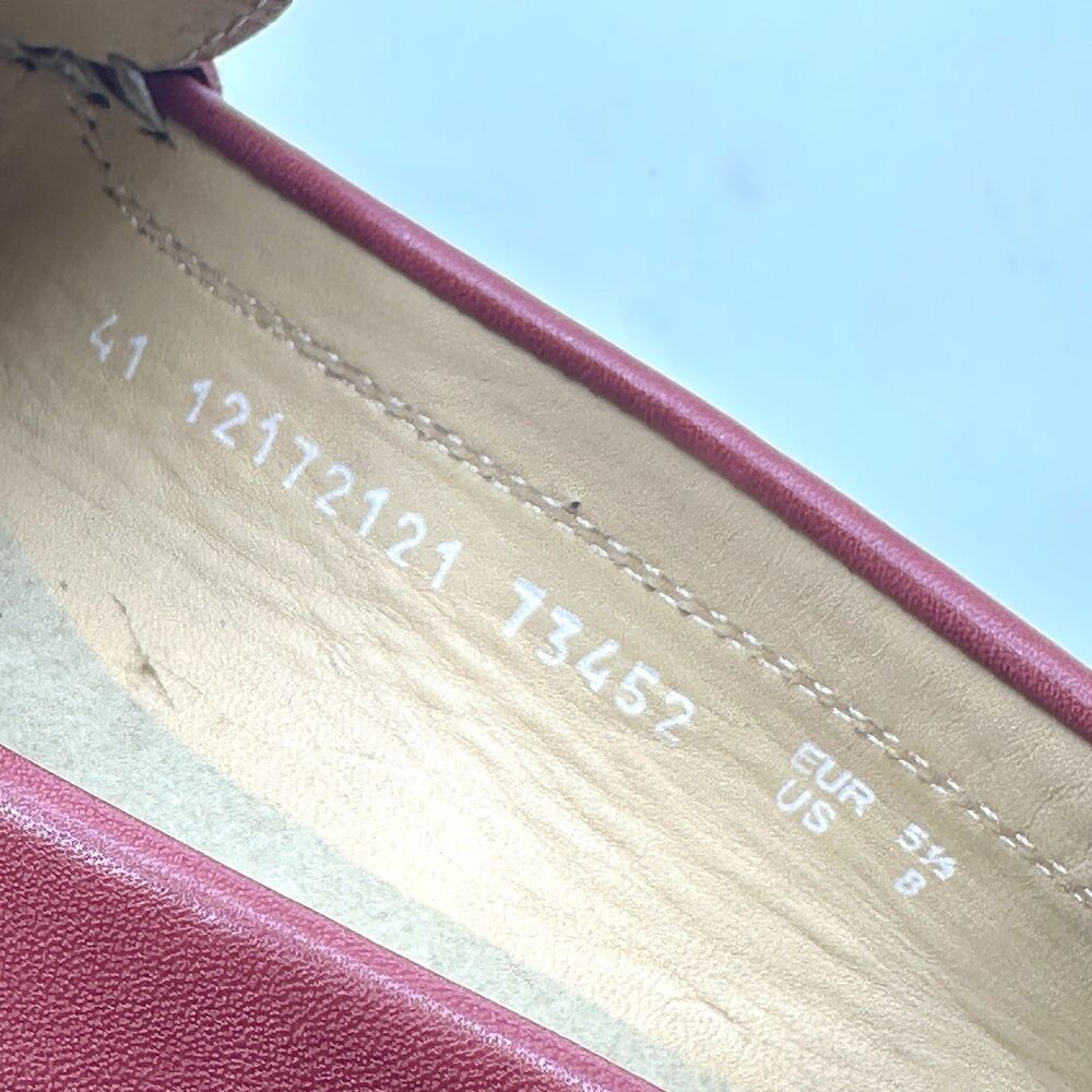 Mephisto Leather Loafers Womens Size US 8 EU 5.5 Red Comfort Shoes Buckle - Picture 12 of 12